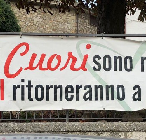 Striscione Accumoli